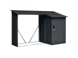 Přístřešek na dřevo s kůlnou 2,7 x 1,6 m s pultovou střechou antracit Riwall PRO RMWS 3x9 Anthracite