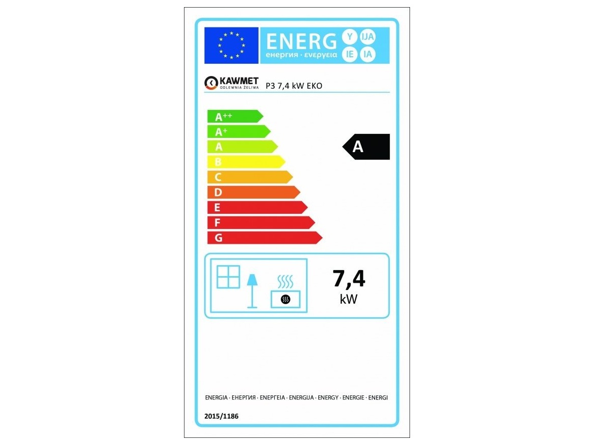 Litinová krbová kamna Kawmet P3 - 7,4 kW ECO