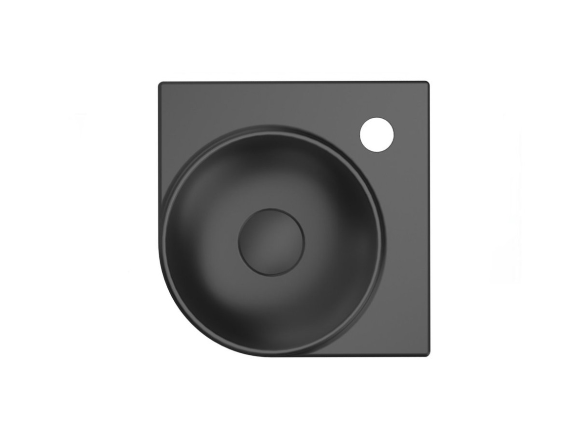 Ravak Umývátko Yard 28 C, s otvorem pro baterii, bez přepadu, černá matná