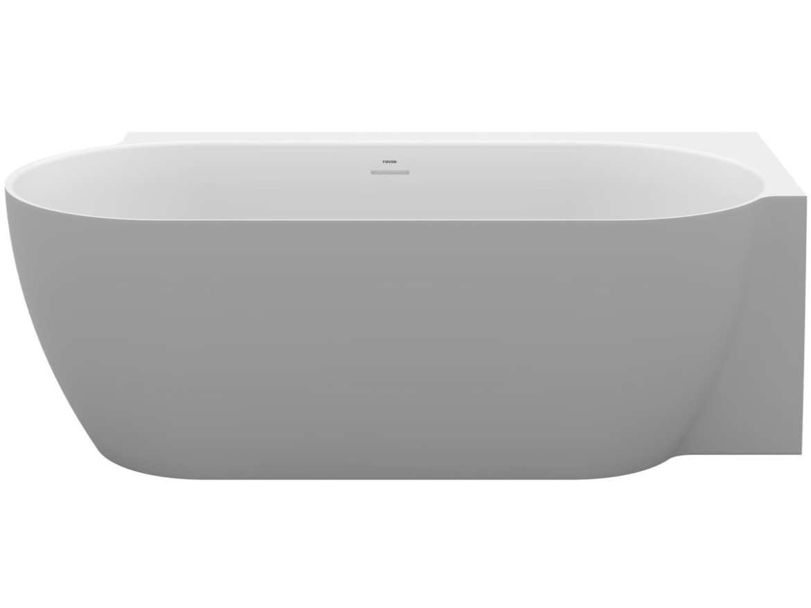 Ravak Vana Freedom Corner II Tec 175x86 P, volně stojící, Alabaster Pink/bílá, krytka odtoku bílá/černá/chrom