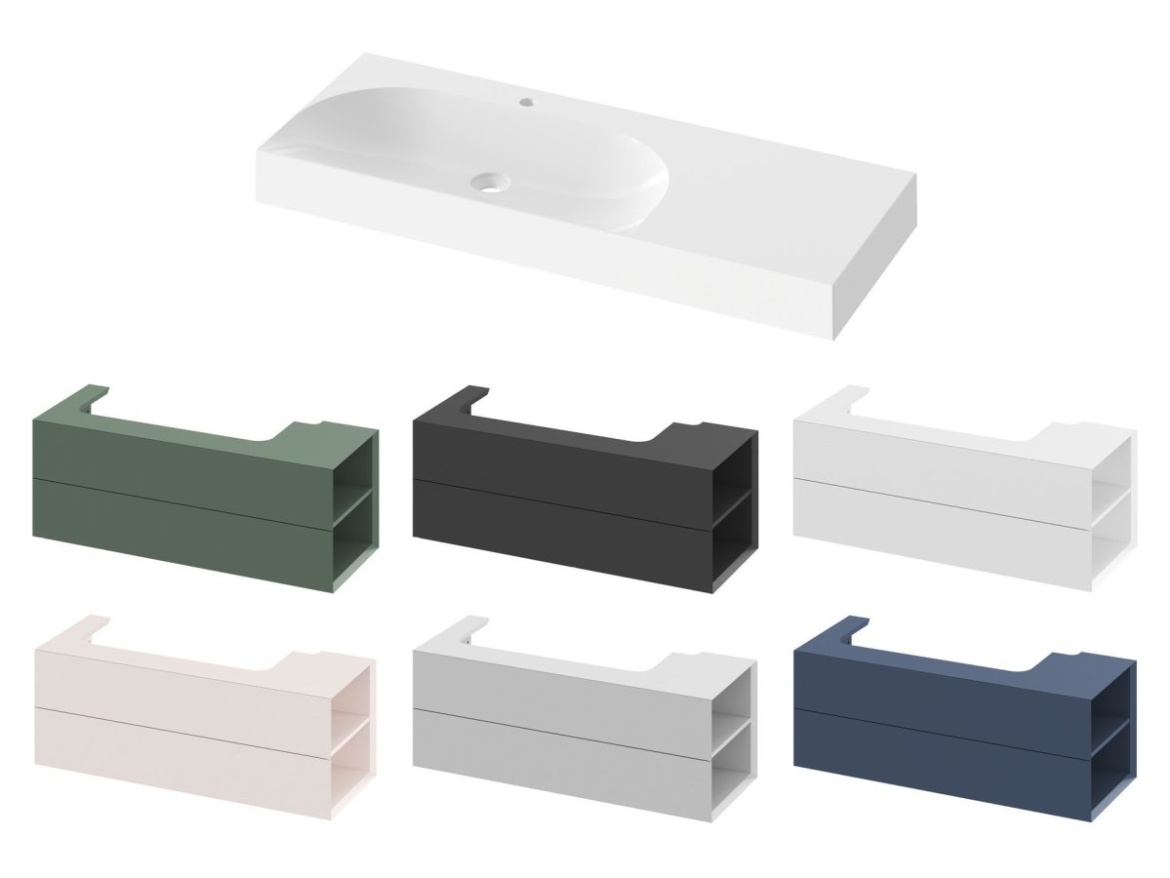 Ravak Umyvadlo Lite 120/80 L, s otvorem pro baterii, bez přepadu