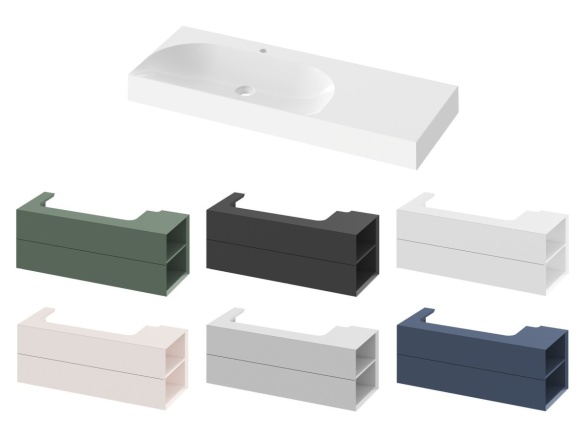 Ravak Umyvadlo Lite 120/80 L, s otvorem pro baterii, bez přepadu