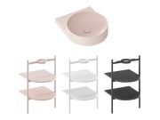 Ravak Umyvadlo Yard 40, bez otvoru pro baterii, bez přepadu, Alabaster Pink