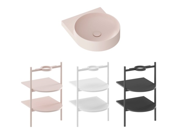 Ravak Umyvadlo Yard 40, bez otvoru pro baterii, bez přepadu, Alabaster Pink