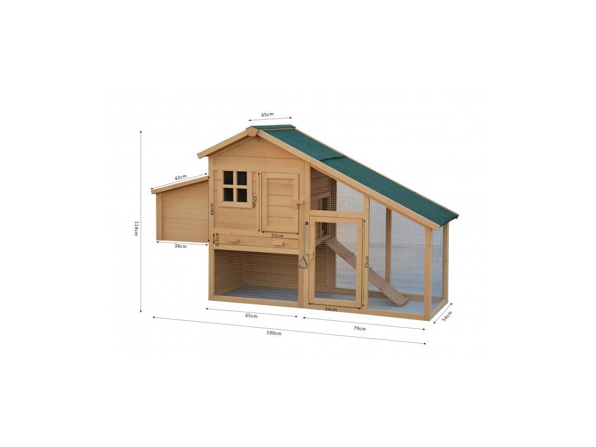 Kurník Scobax Dřevěný kurník BERLIN XL, 1900 x 1130 x 650 mm