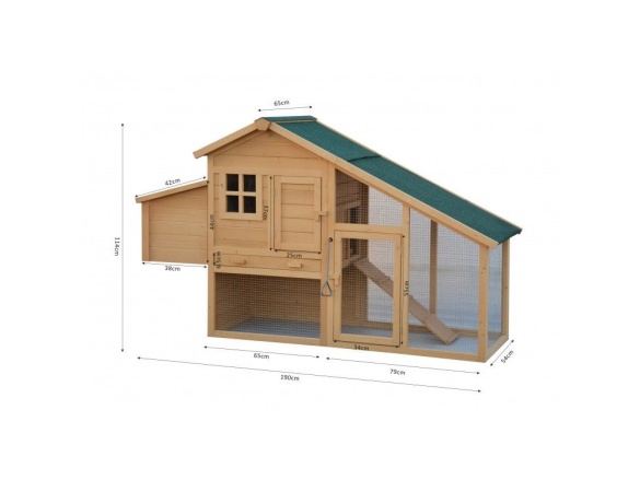 Kurník Scobax Dřevěný kurník BERLIN XL, 1900 x 1130 x 650 mm