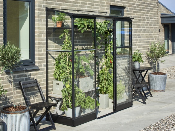 Skleník k stene Halls Qube Lean-to