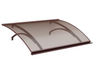 Oblé –  Vchodová stříška Swing PC hnědá / bronz, 160 x 87 cm