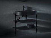 Ravak Umyvadlo Yard 80, s otvorem pro baterii, bez přepadu, Smoke Grey