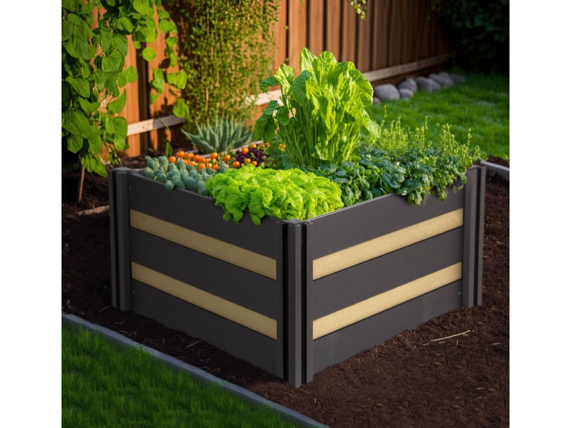 G21 Vyvýšený záhon  Crop Duo 106 x 106 x 57, WPC, Cumaru