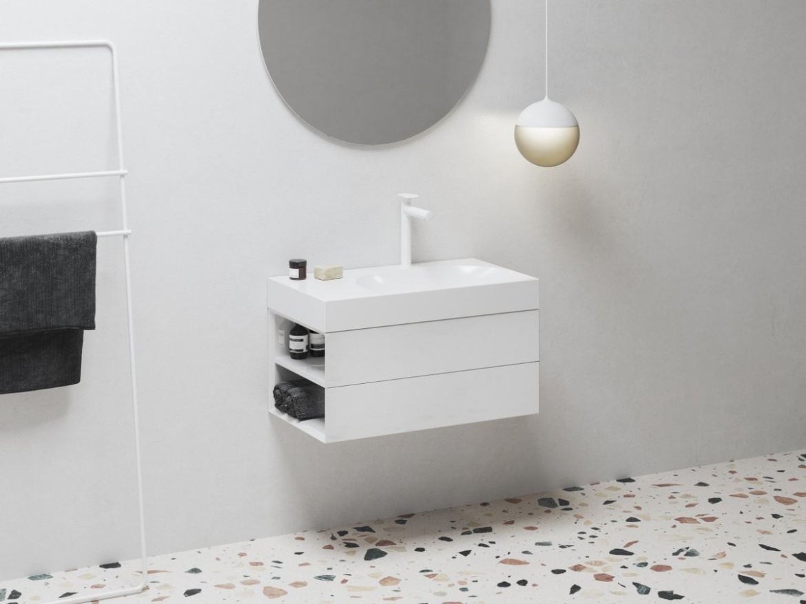 Ravak SD Lite 80 L skříňka pod umyvadlo černá matná