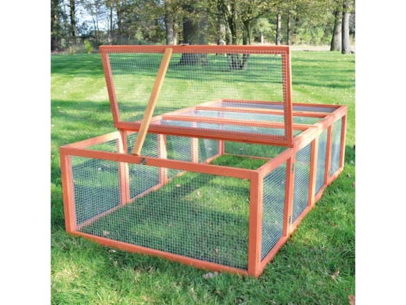 Scobax Dřevěný výběh pro králíky - hnědý