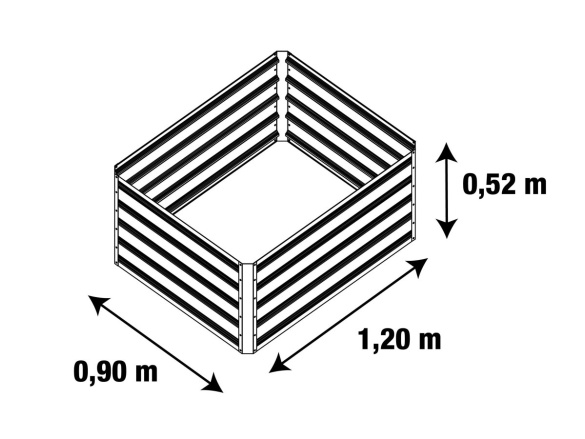 G21 Vyvýšený záhon  Daisy 120 x 90 x 52 cm, plechový, antracitový