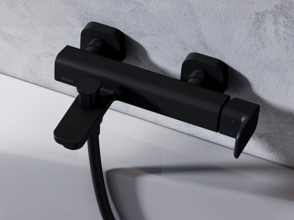 Ravak TD F 022.20BLM Vanová nástěnná baterie bez sprchového setu, černá matná