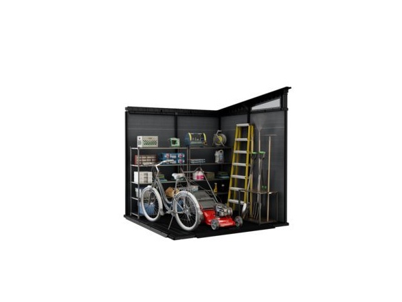 Plastový záhradný domček Keter Cortina 7x7 grafitový, s podlahou