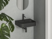 Ravak Umyvadlo Ceramic Slim Wall R 55 N, s otvorem pro baterii, s přepadem, antracit