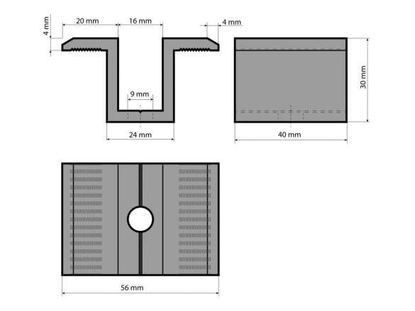 G21 Úchyt panelu  středový stříbrný