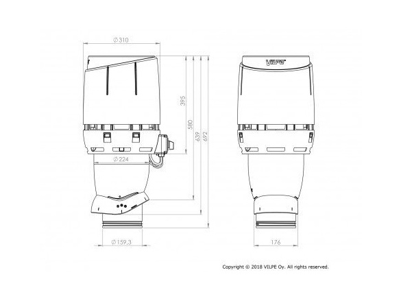 Vilpe Střešní ventilátor FLOW ECO 160P/500