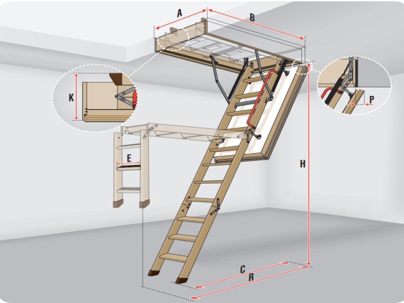 Skladacie podkrovné schody Fakro LWT