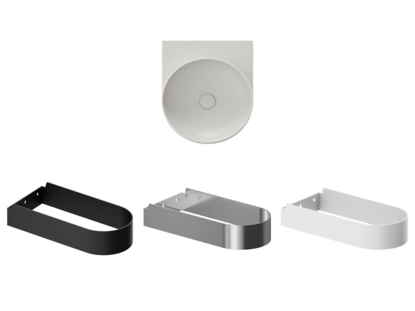 Ravak Umyvadlo Yard 40, bez otvoru pro baterii, bez přepadu, Grey Green