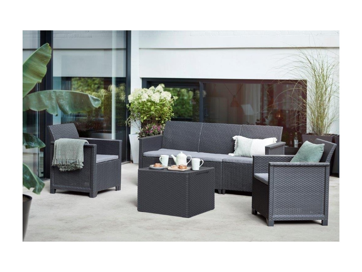 Keter Zahradní nábytek  Elodie třísedadlová pohovka grafitová