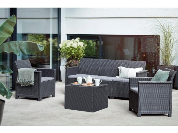 Keter Zahradní nábytek  Elodie třísedadlová pohovka grafitová