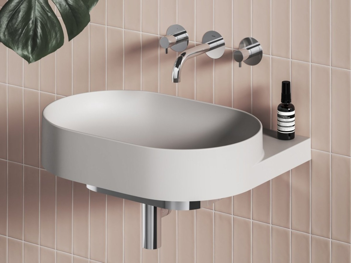 Ravak Umývadlo Yard 60, bez otvoru pre batériu, bez prepadu, Grey Green