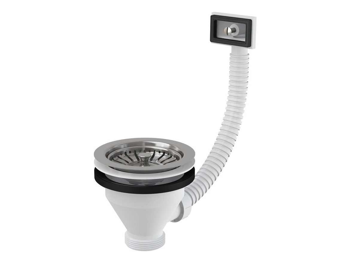 Alcadrain Dřezová výpusť 6/4", nerez mřížka, s flexi přepadem,  A38