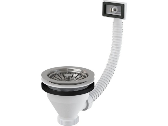 Alcadrain Dřezová výpusť 6/4", nerez mřížka, s flexi přepadem,  A38