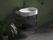 Ravak Umyvadlo Yard 60, s otvorem pro baterii, bez přepadu, Grey Green