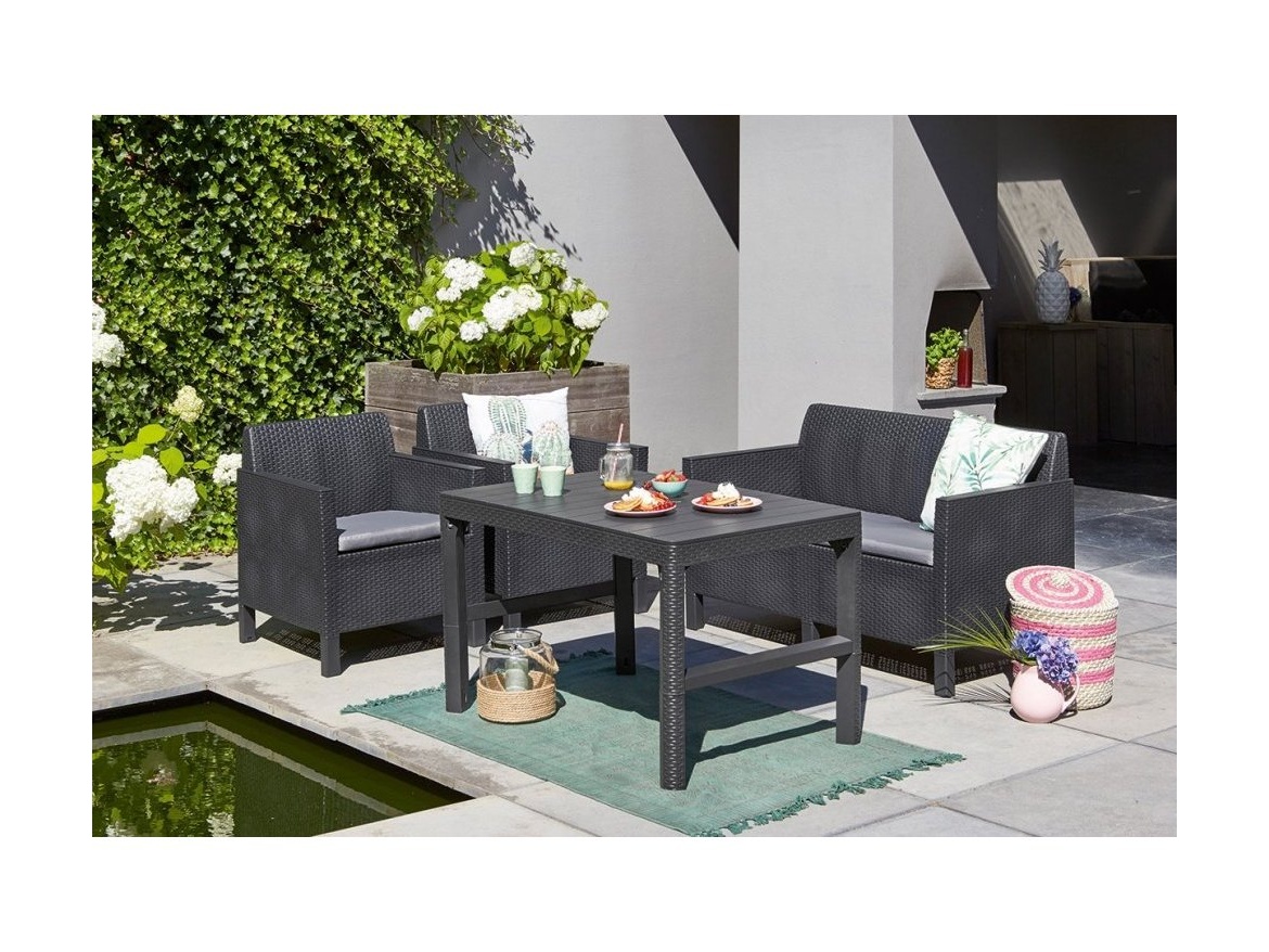 Keter Zahradní stůl Keter Lyon - 116 x 71 x 40 – 65 cm - grafitový