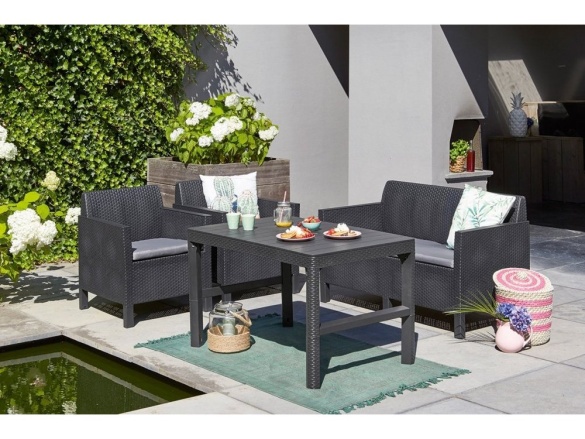 Keter Zahradní stůl Keter Lyon - 116 x 71 x 40 – 65 cm - grafitový