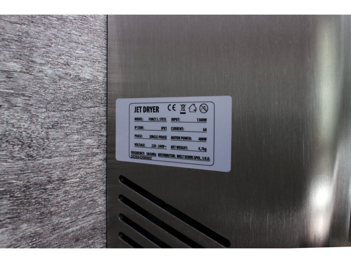 Sušiče rúk Jet Dryer FORCE