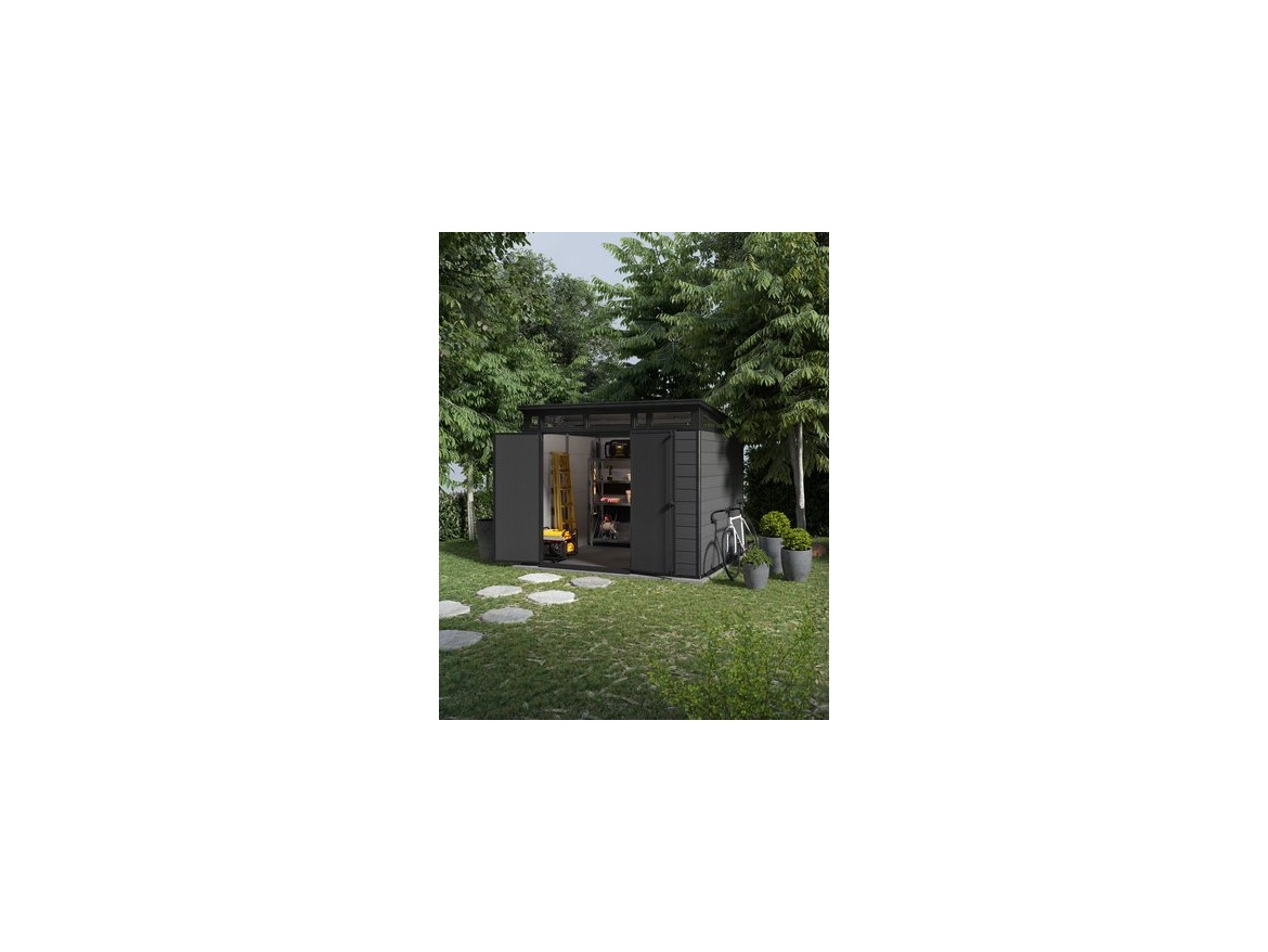 Műanyag kerti ház Keter Cortina 9x7 grafitový, s podlahou
