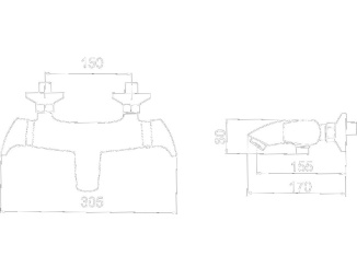 Vodovodné batérie – Novaservis Vanová baterie Metalia Eco+ 150 mm, chrom, nástěnná, termostatická, s příslušenstvím, 57921,0E