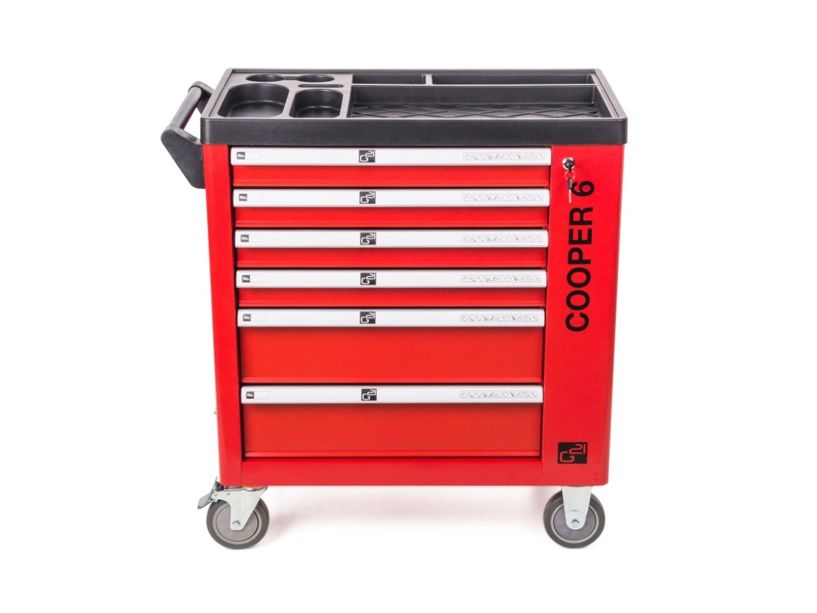 G21 Dílenský vozík  Cooper 6, červený