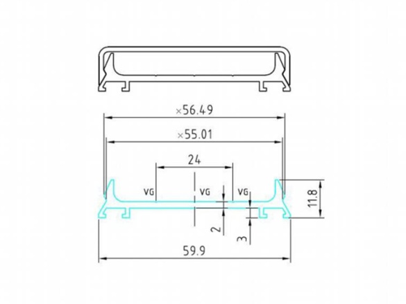 Zaklapávacia krycia lišta Covestro ALU-Low (spodní část)