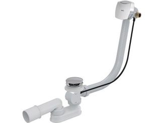 Sifony a příslušenství – Alcadrain Vanový sifon A564KM1, odpad 40/50 mm, s ovládáním, s napouštěním přepadem, A564KM1-80
