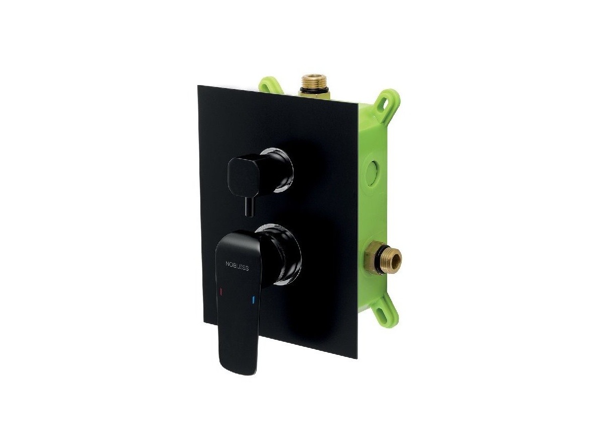 Novaservis Sprchová baterie Nobless Tina, černý, podomítková, bez příslušenství,  BOX38051R,5