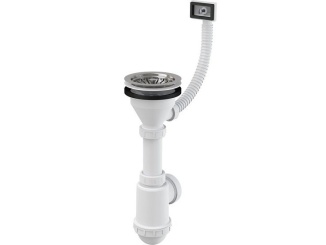 Sanitární instalace –  Alcadrain Dřezový sifon A447 s výpustí 115 mm, odpad 40/50 mm, s přepadem,  A447-DN50/40