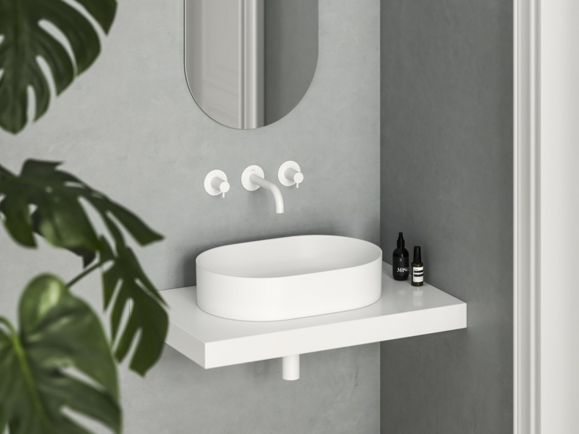 Ravak Umyvadlo Ceramic Slim O 55, bez otvoru pro baterii, bez přepadu, bílá matná