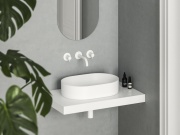 Ravak Umyvadlo Ceramic Slim O 55, bez otvoru pro baterii, bez přepadu, bílá matná