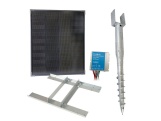 Scobax Základní sada solární napájení ohradníku, panel 40 W, držák zemní vrut, konzole, regulátor 10 A