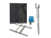 Scobax Základní sada solární napájení ohradníku, panel 40 W, držák zemní vrut, konzole, regulátor 10 A