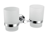 Novaservis Držák skleniček a kartáčků dvojítý Mephisto, sklo/chrom, , 6857,0