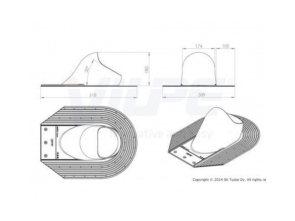Vilpe Průchodový prvek HS pro šindelovou/břidlicovou krytinu