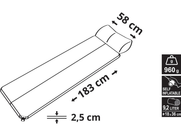 Cattara Samonafukovací karimatka Navy