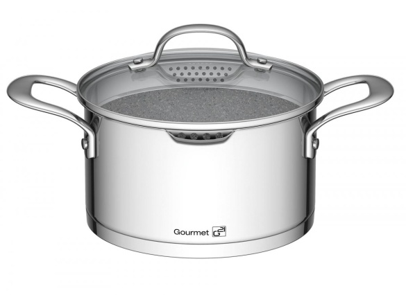 G21 Sada nádobí  Gourmet Miracle s cedníkem, 9 dílů, nerez/greblon