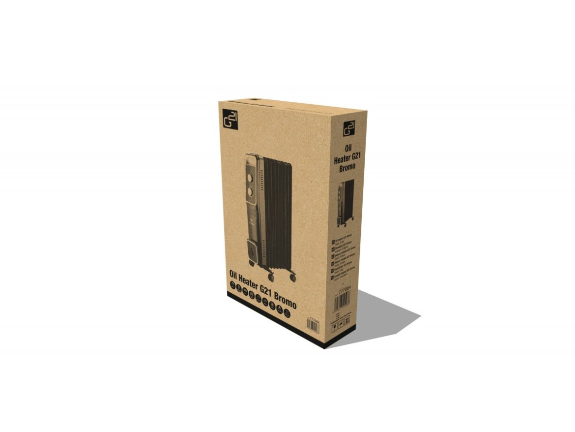 G21 Olejový radiátor  Bromo černý, 9 žeber, 2000 W
