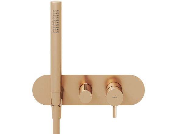 Ravak ES 065.00CR.O2.RB07D.+S Podomítková baterie 2-cestná bez tělesa, se sprchovým setem, chrom